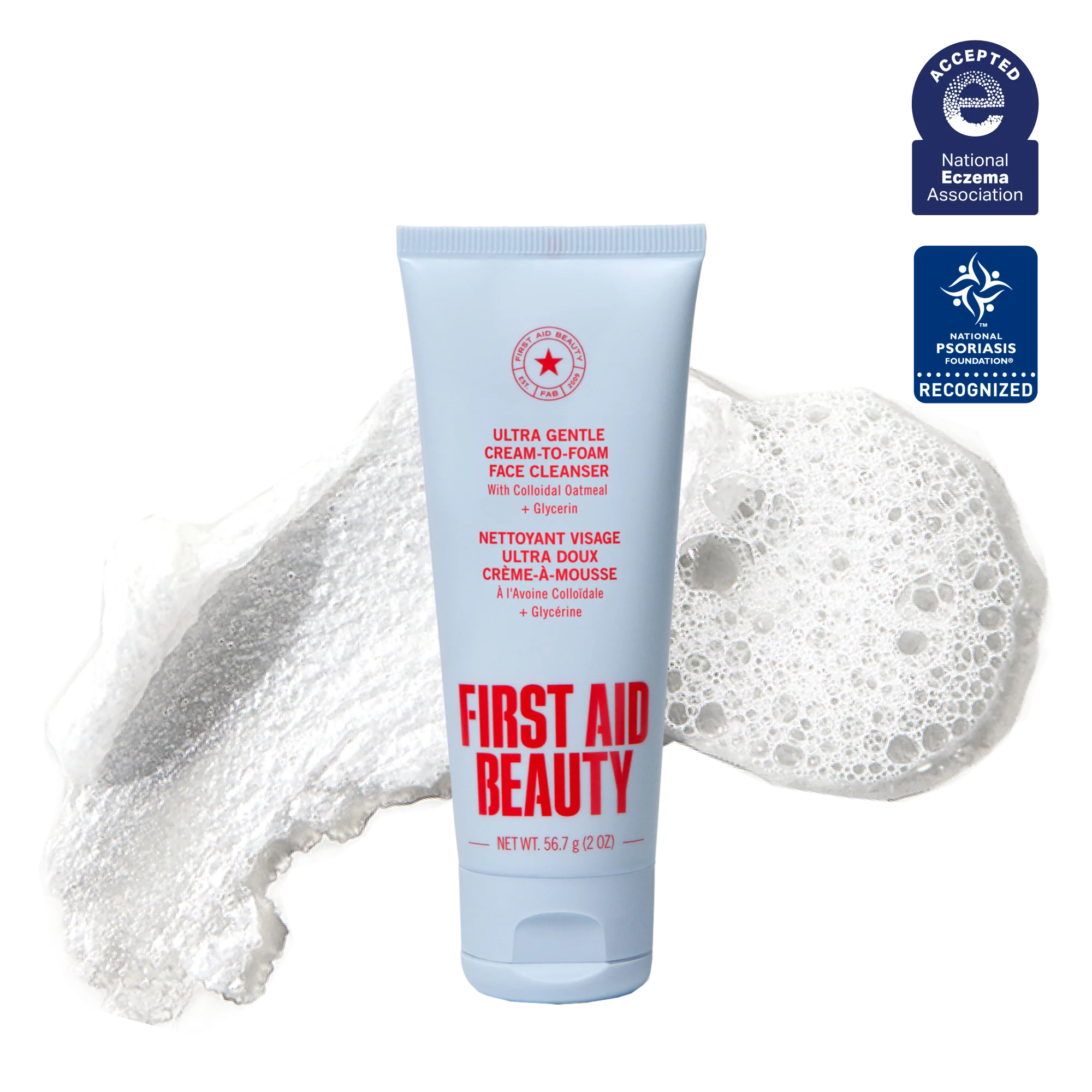 Ultra Gentle Cream-to-Foam Face Cleanser with Colloidal Oatmeal + Glycerin Travel Size