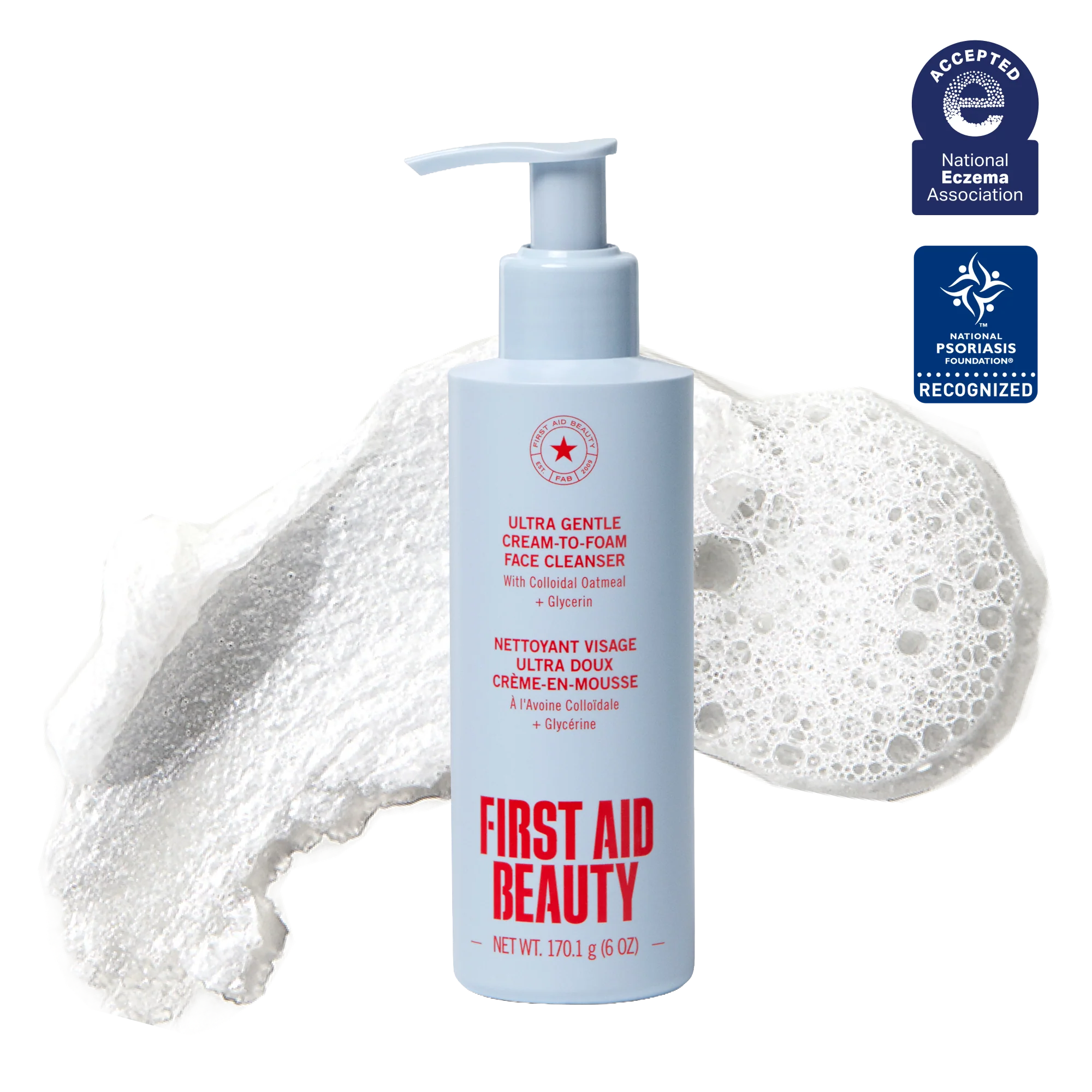 Ultra Gentle Cream-to-Foam Face Cleanser with Colloidal Oatmeal + Glycerin